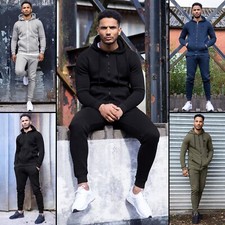 Enzo Mens Tracksuit Jog Set Slim Fit Zip Up Hoodie and Joggers set