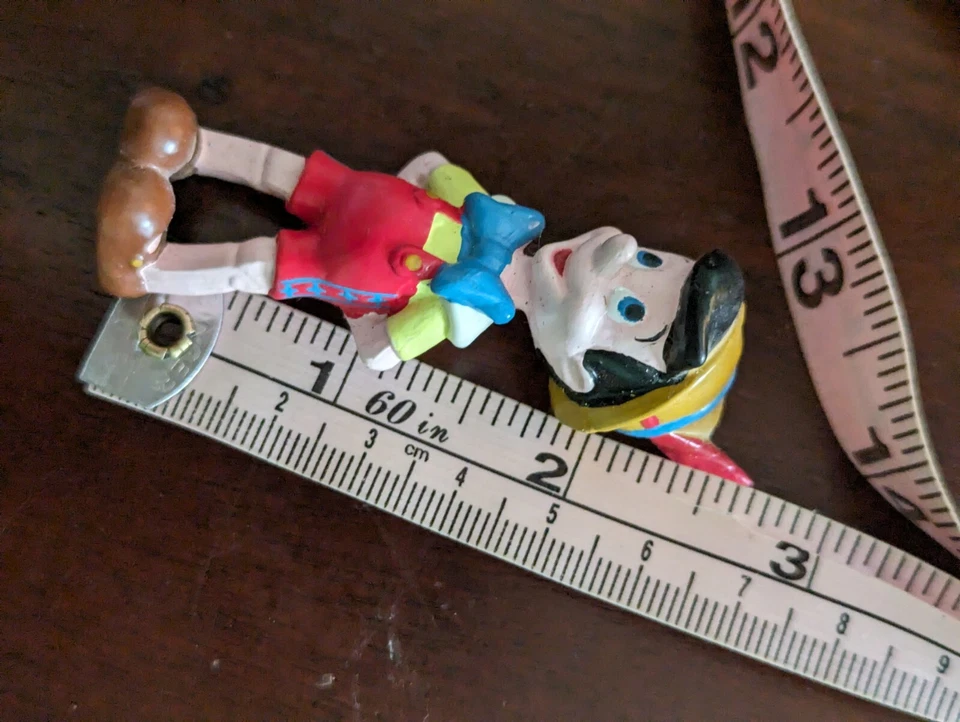 Vintage Pinocchio Figure Figurine Cake Topper Mini Disney 3” - Image 4 of 4