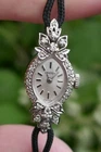 14k White Gold & Diamond 17 Jewel Swiss Made Croton Time Corp Ladies Wrist Watch