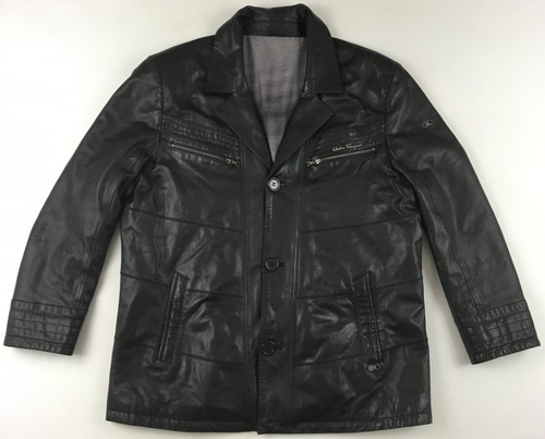 Salvatore Ferragamo, Salvatore Ferragamo real leather jacket blazer black vintage 1980s 90s mens XL ?