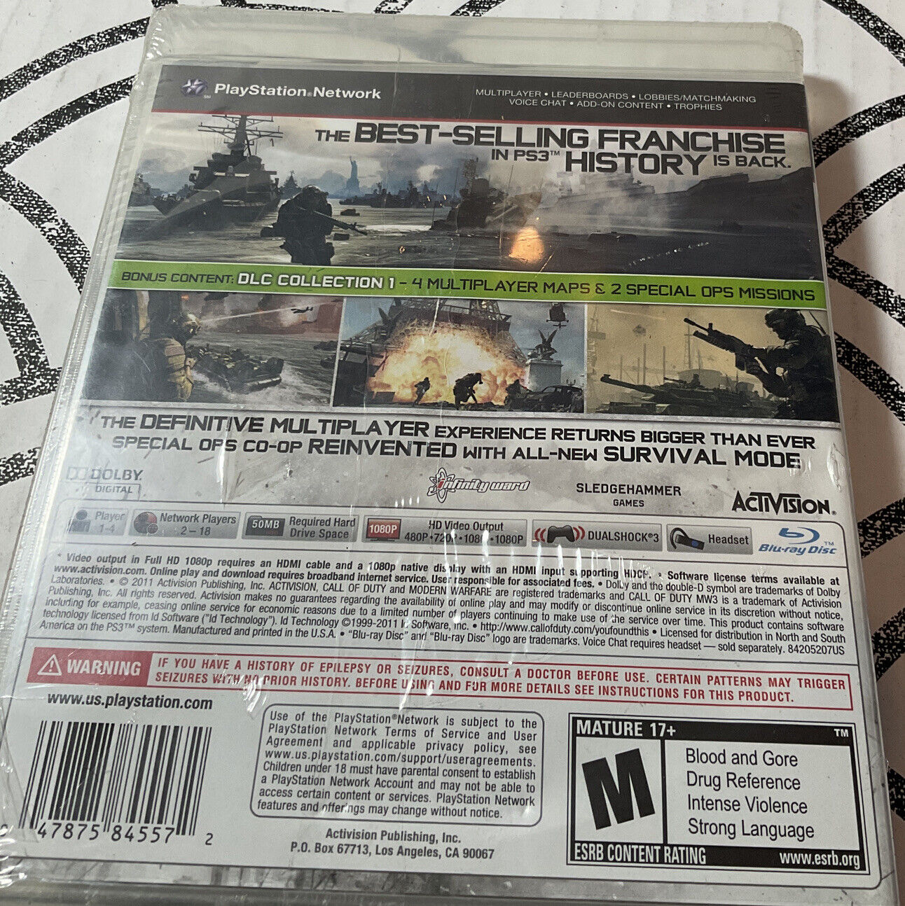  Call of Duty: Modern Warfare 3 - Playstation 3 : Activision  Inc: Video Games