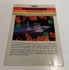 SUBTERRANEA Atari 2600 Imagic Manual Only Rare (D175)