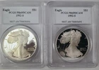 1992-S American Silver Eagle Dollar PR69DCAM PCGS Proof 69 Deep Cameo 2 Coins