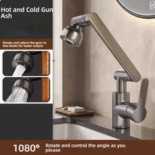 Dual Mode Universal Rotating Faucet Robotic Arm Wash Basin Kitchen Bathroom Hot