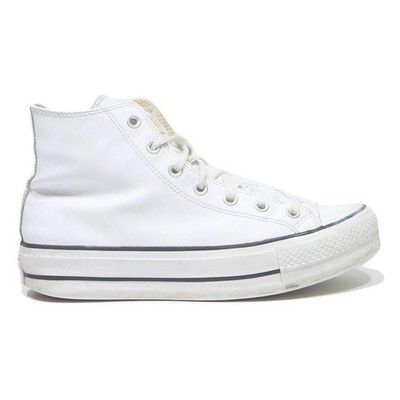 CONVERSE Chuck Taylor All Star Herren High Top Sneaker aus Leder Weiß UK 7.5