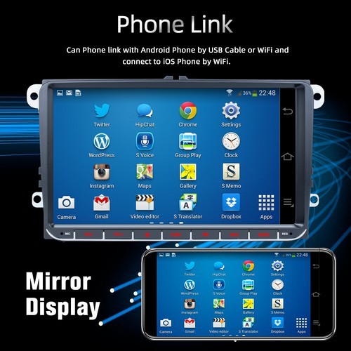 2+32G For VW GOLF MK5 MK6 9" Carplay Car Stereo Radio Android13 GPS Head Unit - Picture 9 of 17