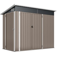 Metal Garden Storage Shed with Triple Doors, Lockable, Galvanised Steel