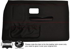 RED STICH 2X FRONT FULL DOOR CARD LEATHER COVERS FITS WOLSELEY SIX 6 SALOON