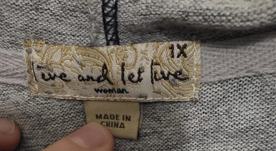 Sudadera con Capucha One World Live And Let Live Verde Cremallera Completa Talla 1X Verde/Azul Colorido  Foto 4 de 4