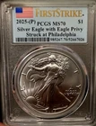 2025 American Silver Eagle PCGS MS-70 Eagle Privy First Strike