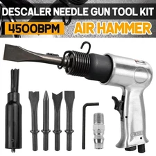 Quick Change Air Hammer 6" Stroke Pneumatic Super Duty +Chisel & Descaler Needle