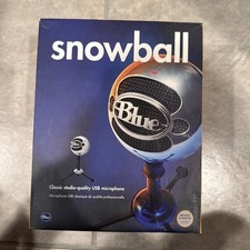 Blue Snowball USB Microphone - Black, Tripod Stand, Cable, Box