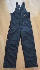 Vtg Carhartt Bibs 34x32 Black Arctic Extreme Insulated Quilt Lined Overalls R12
