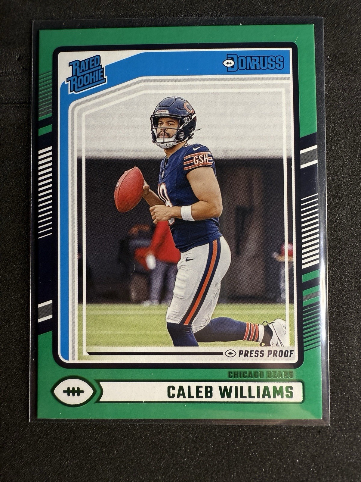 2024 NFL Donruss Caleb Williams Rated Rookie GREEN PRESS PROOF #327