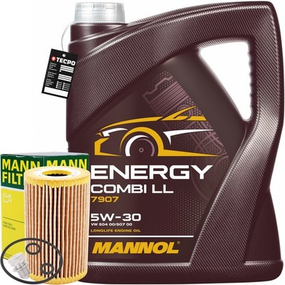 MANN ÖLFILTER 1.6 2.0 TDI VAG VW + 5L 5W-30 MANNOL COMBI LL LONGLIFE III ÖL 5W30