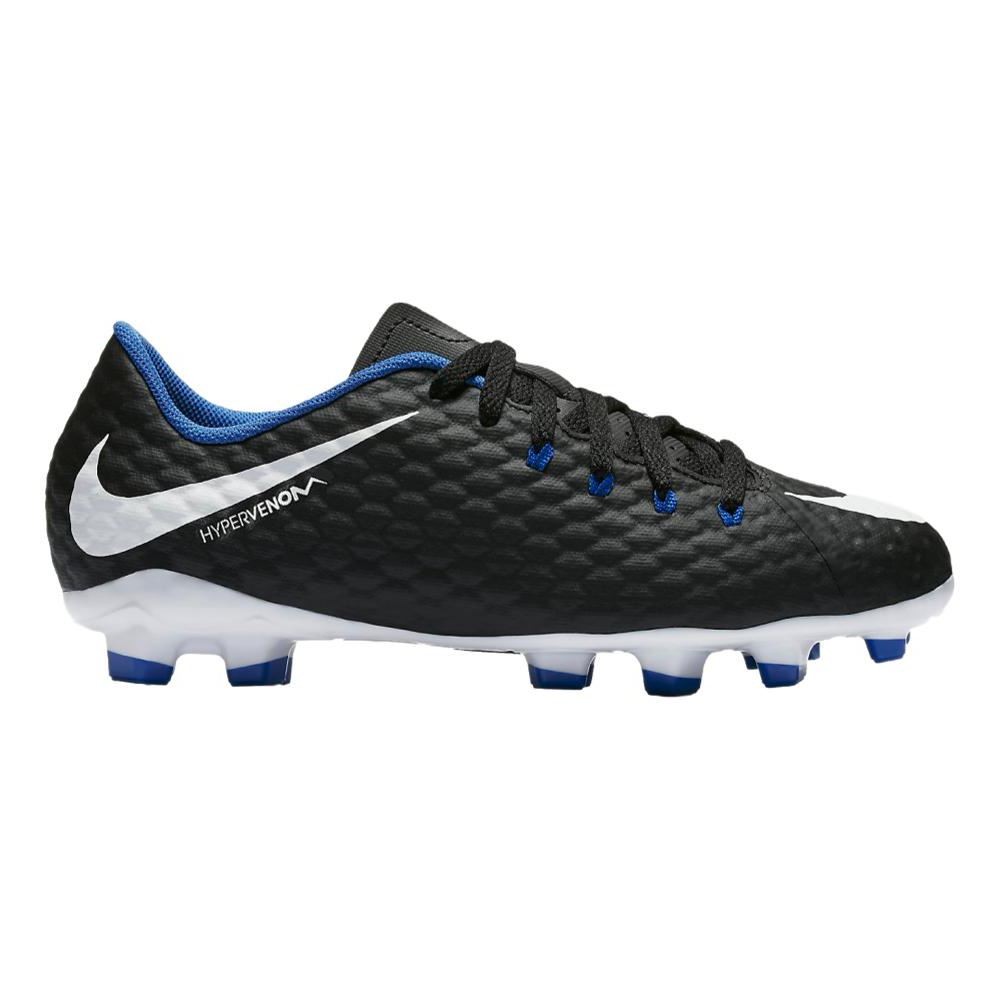 Nike Hypervenom Phelon III FG Black Blue Kids Size 5.5 Soccer