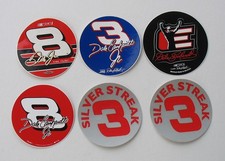 Dale Earnhardt Sr  Jr Round 3" Decal Sticker Lot Vintage