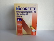 Nicorette 2mg Nicotine Gum Fruit Chill 100 Ct Stop Smoking Aid New Sealed 08/28