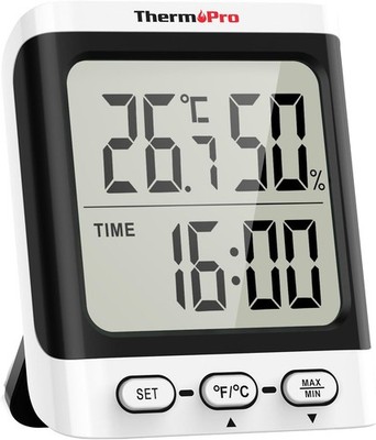 ThermoPro TP49 2 Stück Hygrometer Thermometer Innen Raumklimaanzeige Weiß