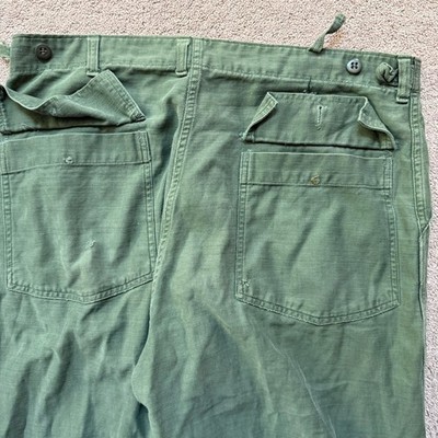 Vintage Vietnam War 1960s Sateen OG-107 Baker Fatigue Pants Type 1