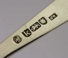 1785 GEORGIAN STERLING SILVER INCUSE DUTY MARK BASTING SPOON ANTIQUE