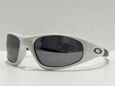 Oakley Straight Jacket Sunglasses White Frame Mirrored Gray Lenses Made In USA