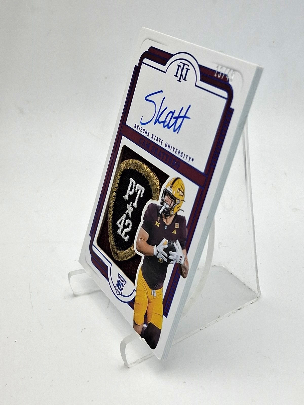 Cam Skattebo Pat Tillman National Treasures College On CARD Auto Set /49 READ ** view 2