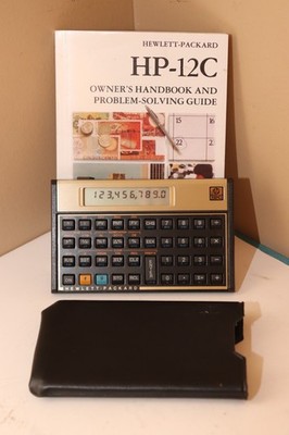 Vintage HP-12C Financial Calculator w/ Manual ~ Tested Hewlett-Packard MINT COND