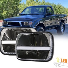 For Toyota Tacoma 1995-1997 Pair Square LED High/Low Headlight Turn H4 plug