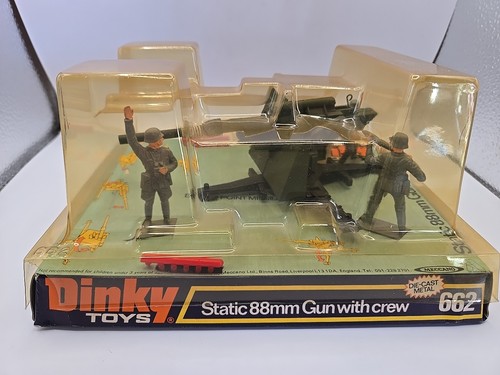 Vintage Dinky Toys #662 Static 88mm Gun With Crew 1:32 Complete & Excellent
