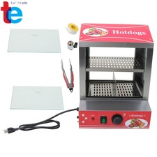 28.5QT 2-Tier Hot Dog Steamer with Temp Control  Electric Bun Warmer