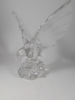 Val St Lambert  Large Crystal Eagle Sculpture 9.5'' 4 Lb Signed