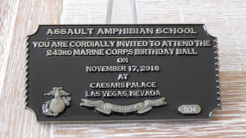 USMC Assault Amphibian School 243rd Birthday Ball 2018 Challenge Coin #D555 - Bild 4 von 8