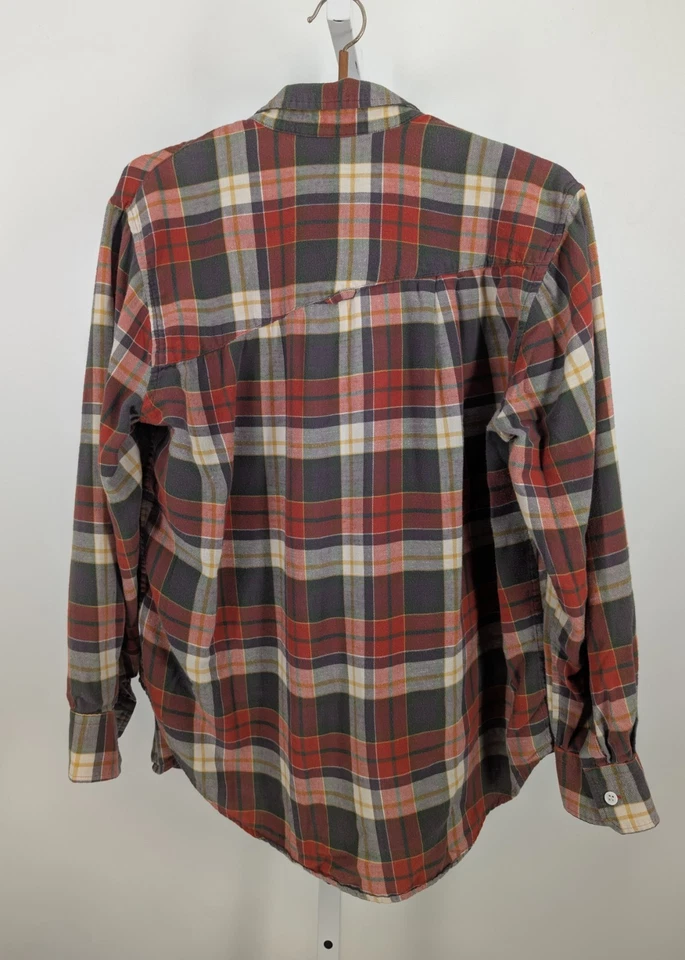 Band Of Outsiders Soft Cotton Flannel Check Asymmetric Back Shirt USA LA Sz 3 42 - Image 2 of 4