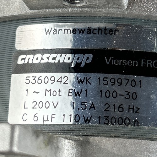Groschopp WK1599701 Centrifuge Motor, 13000 RPM - Picture 6 of 9