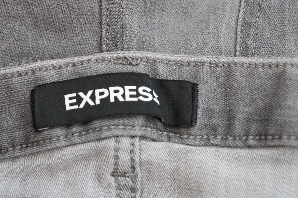 Express Shorts Womens Size 12 Grey & White Relaxed Stretchy Denim Short SET OF 2 - Image 4 of 4