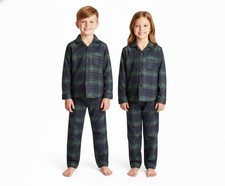 Wondershop at Target Unisex Kids Navy Plaid Flannel Pajama Set M 8 