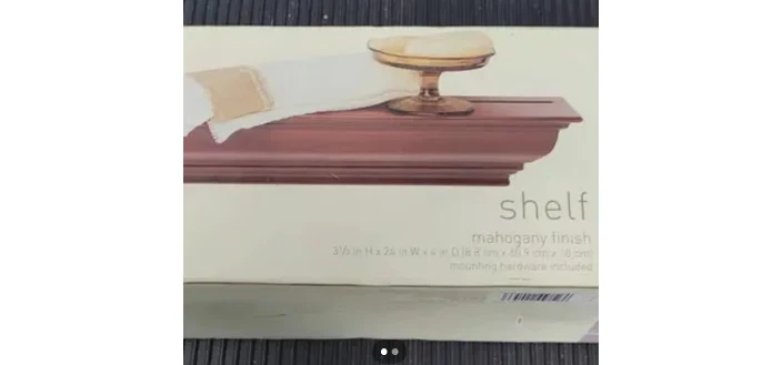 Mahogany floating shelf new in box