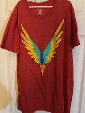 Maverick Red Bird Graphic Men's Jersey T-Shirt Crew Neck Size S