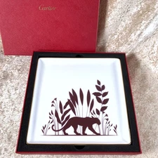 Cartier Porcelain Trinket Tray Change Tray Panthere VIP Gift from Cartier w/Box