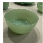 FireKing jadeite Swirl bulb bowl Oven Safe Scalloped Edge