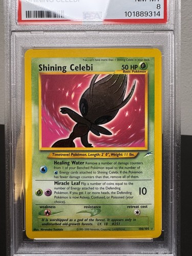 Pokemon Neo Destiny 2002 Shining Celebi 106/105 PSA 8 Near-Mint To Mint - Bild 3 von 6