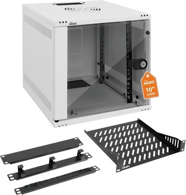 10'' Wall Mount 6U Network Cabinet - 110Lbs Capacity, White Server Rack Set