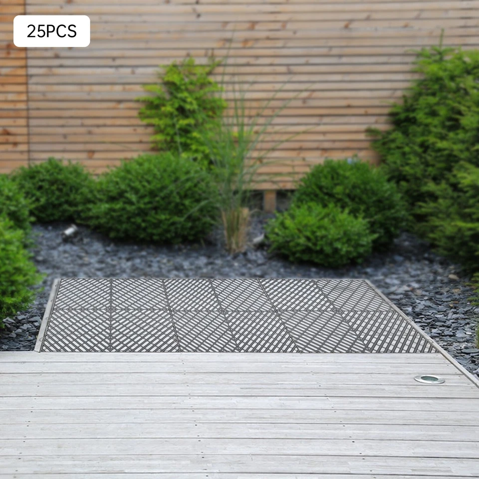 25PCS Tiles Interlocking Graphite Drainage Tiles 12x12x0.5 Inches Deck Tiles - Image 3 of 4