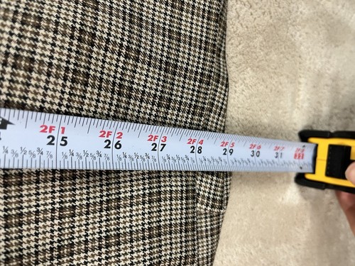 River Island 40R Brown Glenn Plaid Peak Lapel Double Breasted Sport Coat Jacket - Picture 16 of 19