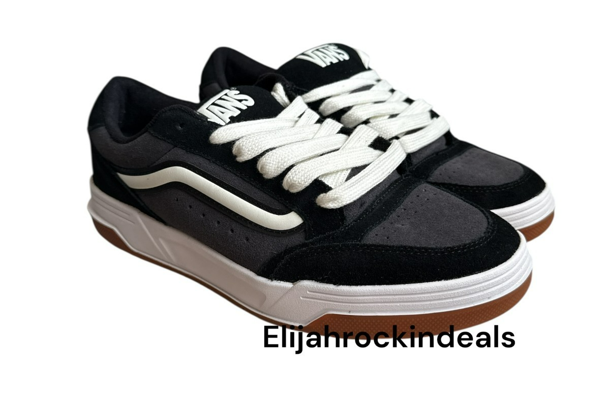 NEW MENS VANS HYLANE BLACK- GRAY- GUM NINETIES SHOE SNEAKERS 