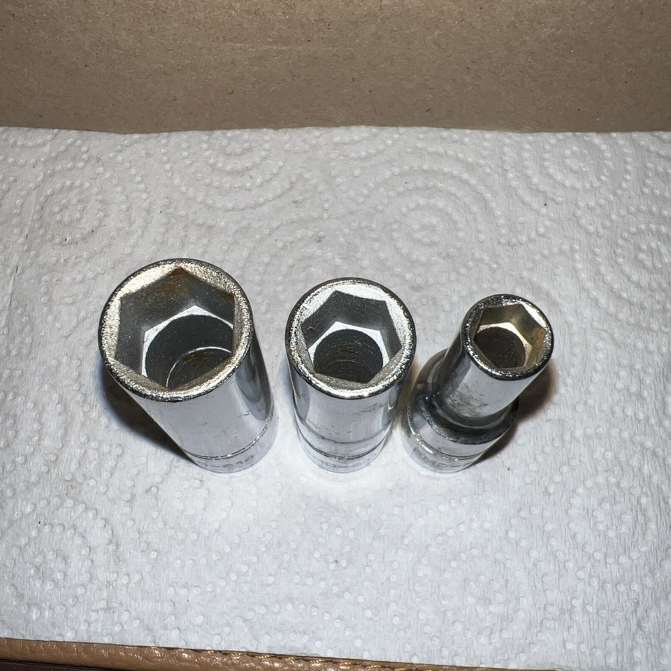 NOS Lot- 3 Vintage WILLIAMS METRIC SOCKETS, 3/8 Drive. 6-Point, Made in USA - Image 4 of 4