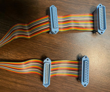 DB25 Male and Female each end, 25-conductor 28AWG Flat Ribbon Cable 5 ft