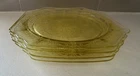 Set of 4 Vintage Depression Glass Plates 9" Yellow Anchor Hocking Princess