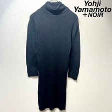 YOHJI YAMAMOTO NOIR High-neck design long ribbed knit sweater